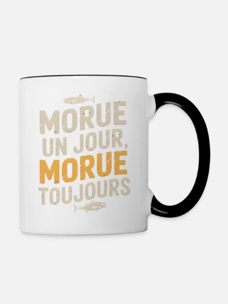 Einmal Kabeljau Kabeljau - Tasse zweifarbig - Weiß/Schwarz
