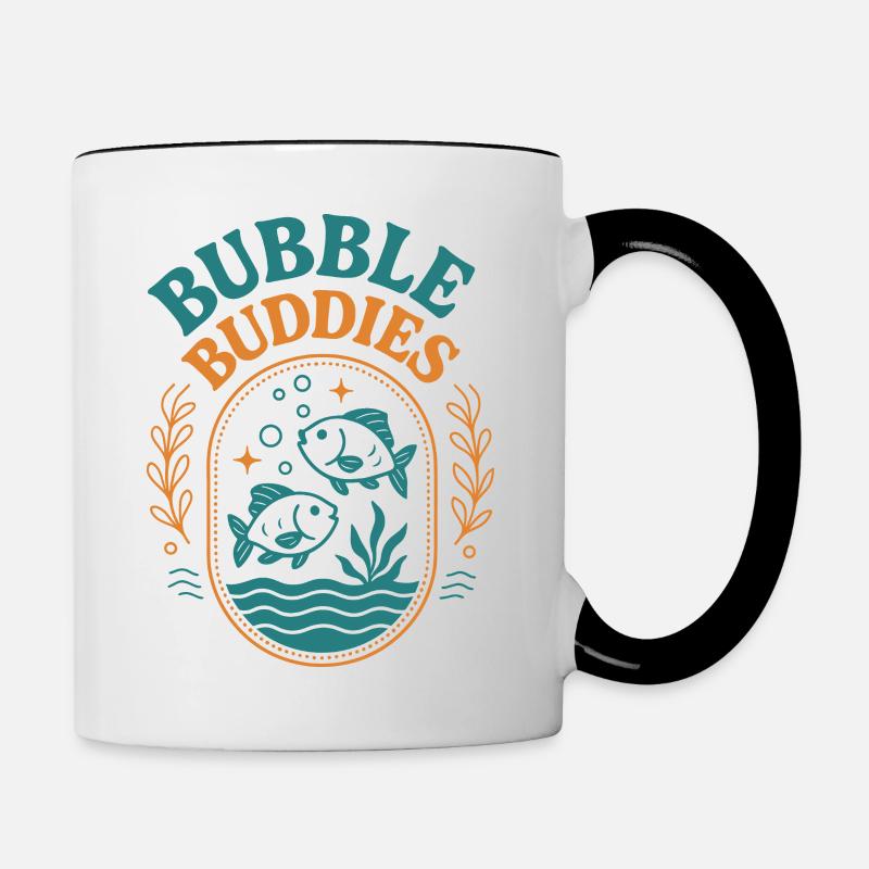 Bubble Buddies - Contrasting Mug - white/black