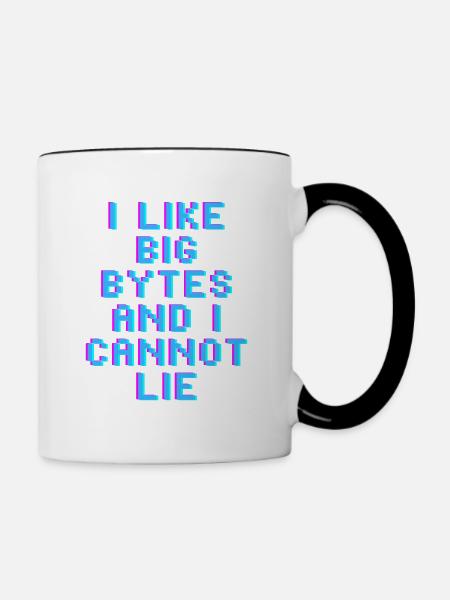 Ich mag große Bytes - Tasse zweifarbig - Weiß/Schwarz