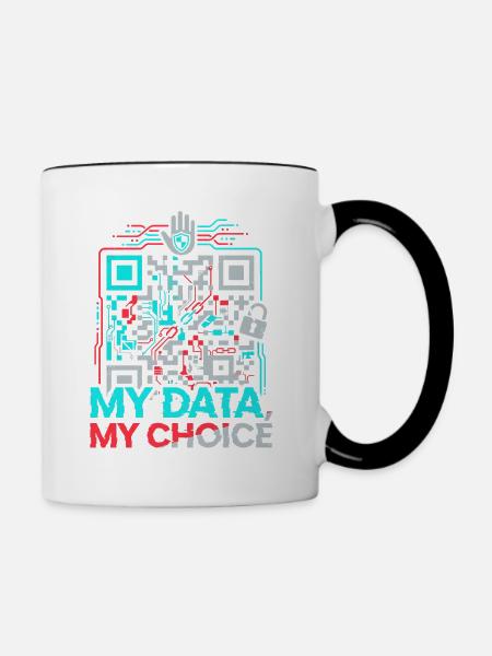 Meine Daten - Tasse zweifarbig - Weiß/Schwarz