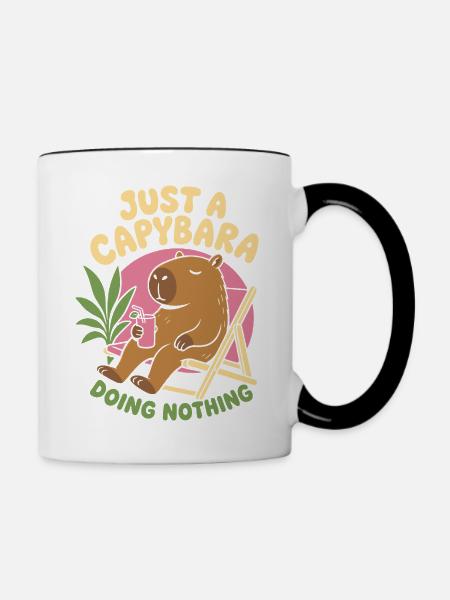 Just A Capybara Doing Nothing - Tasse zweifarbig - Weiß/Schwarz