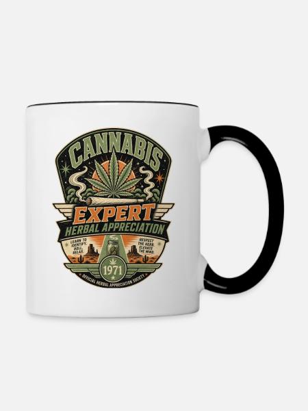 CANNABIS EXPERT - Tasse zweifarbig - Weiß/Schwarz