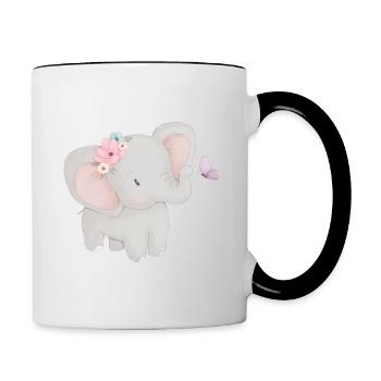 Elephant baby - Contrasting Mug - white/black - Right