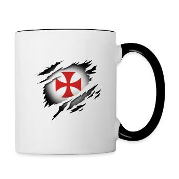 Knights Templar at heart - Contrasting Mug - white/black - Right