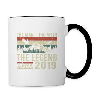 Retro 2019 Vintage - Cadeau D’anniversaire 2019 - Mug contrasté - blanc/noir - Droite