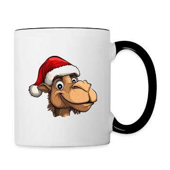 Père Noël à dos de chameau - Mug contrasté - blanc/noir - Droite