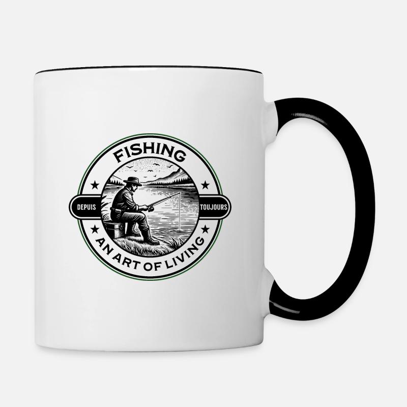 Fischen, eine Lebensweise - Tasse zweifarbig - Weiß/Schwarz