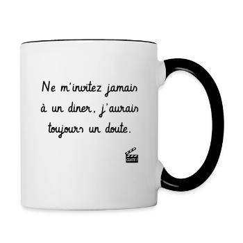 Le Dîner de cons - Réplique Culte - Humour - Mug contrasté - blanc/noir - Droite