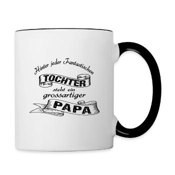 Vater Tochter - Tasse zweifarbig - Weiß/Schwarz - Rechts