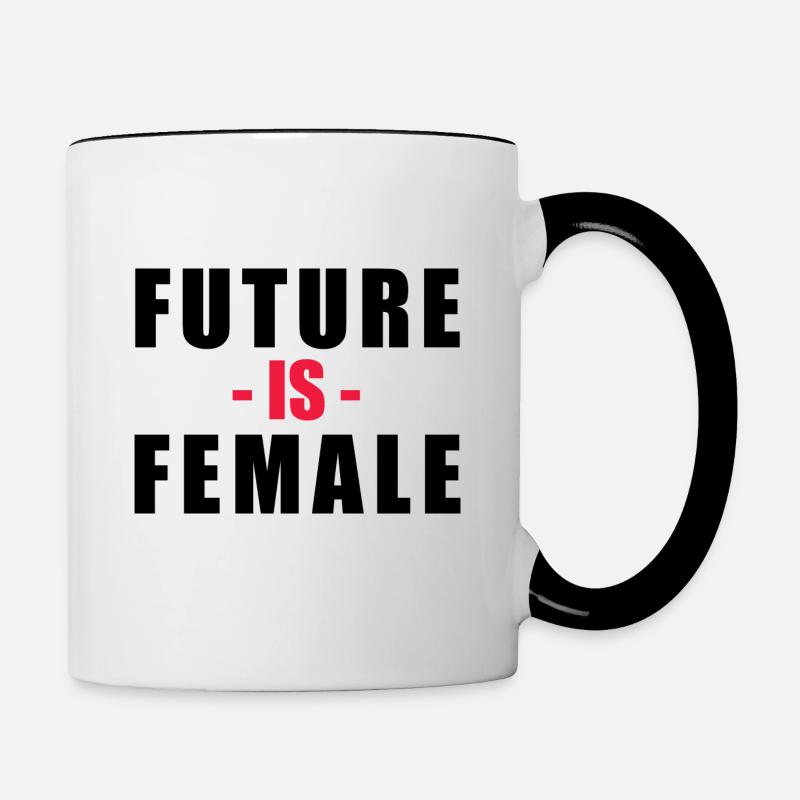 femelle - Mug contrasté - blanc/noir