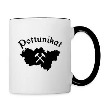 Pottunikat Silhouette - Tasse zweifarbig - Weiß/Schwarz - Rechts