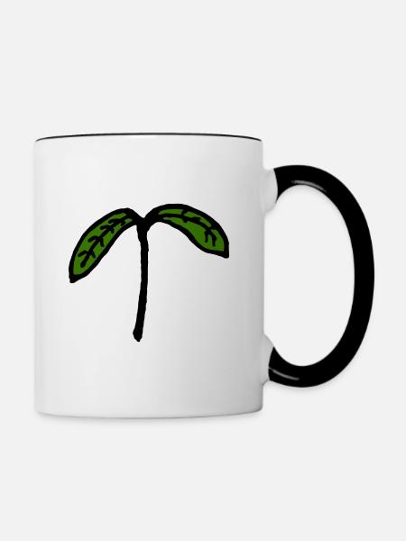 Sprössling Keimling Jungpflanze - Tasse zweifarbig - Weiß/Schwarz