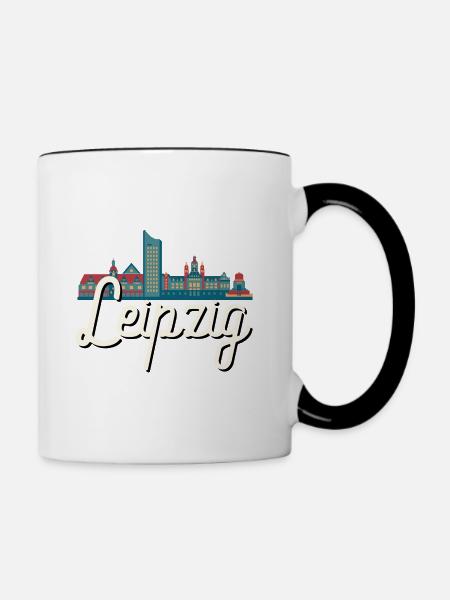 Leipzig - Tasse zweifarbig - Weiß/Schwarz