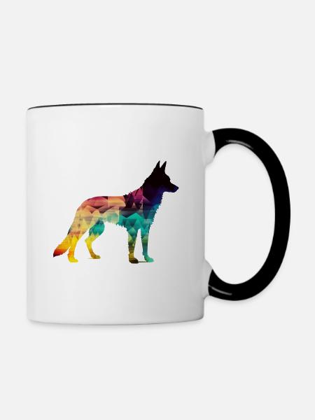 Schöner Hund - Bunter Hund - Tasse zweifarbig - Weiß/Schwarz
