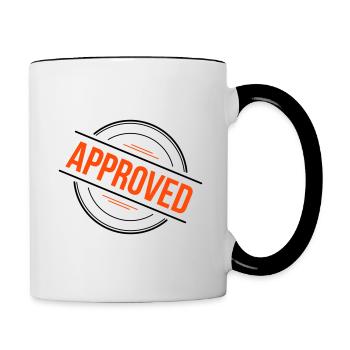 Approved Stempel – 2 Farben - Tasse zweifarbig - Weiß/Schwarz - Rechts