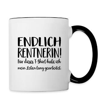 Rentnerin - Tasse zweifarbig - Weiß/Schwarz - Rechts