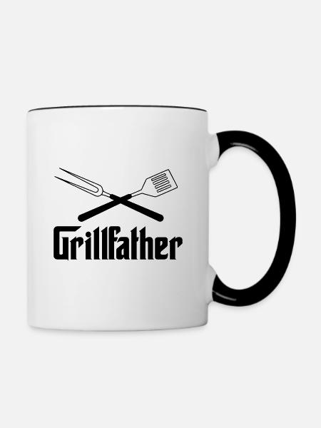 BBQ Grillen - Tasse zweifarbig - Weiß/Schwarz