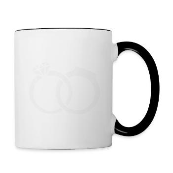 2 Anneaux Mariage Cadeau - Mug contrasté - blanc/noir - Droite
