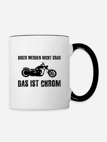 Motorrad - Tasse zweifarbig - Weiß/Schwarz