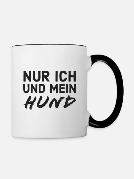 Nur ich und mein Hund - Tasse zweifarbig - Weiß/Schwarz