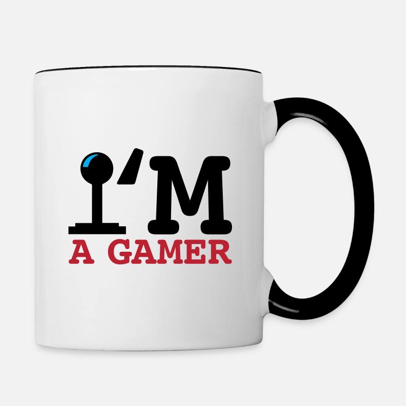 Joystick Ich bin ein Gamer 3c - Tasse zweifarbig - Weiß/Schwarz