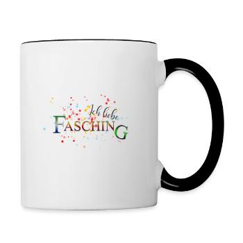 Fasching - Tasse zweifarbig - Weiß/Schwarz - Rechts