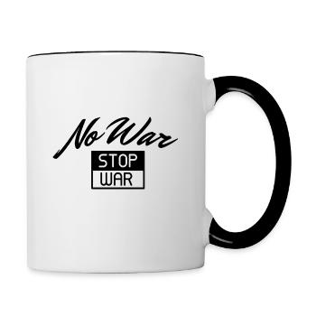 Pas de guerre arrêter la guerre - Mug contrasté - blanc/noir - Droite