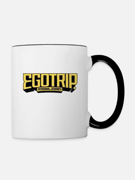 Egotrip - persönliche Leistung - Tasse zweifarbig - Weiß/Schwarz