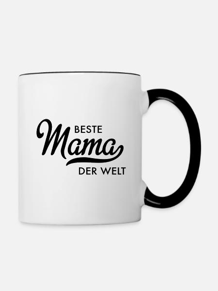 Beste Mama der Welt - Tasse zweifarbig - Weiß/Schwarz