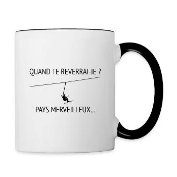 Quand te reverrai-je ? Les bronzés font du ski ! - Mug contrasté - blanc/noir - Droite
