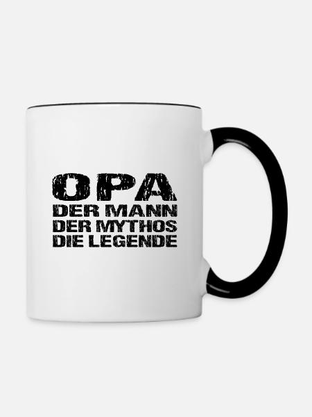 Opa - Tasse zweifarbig - Weiß/Schwarz