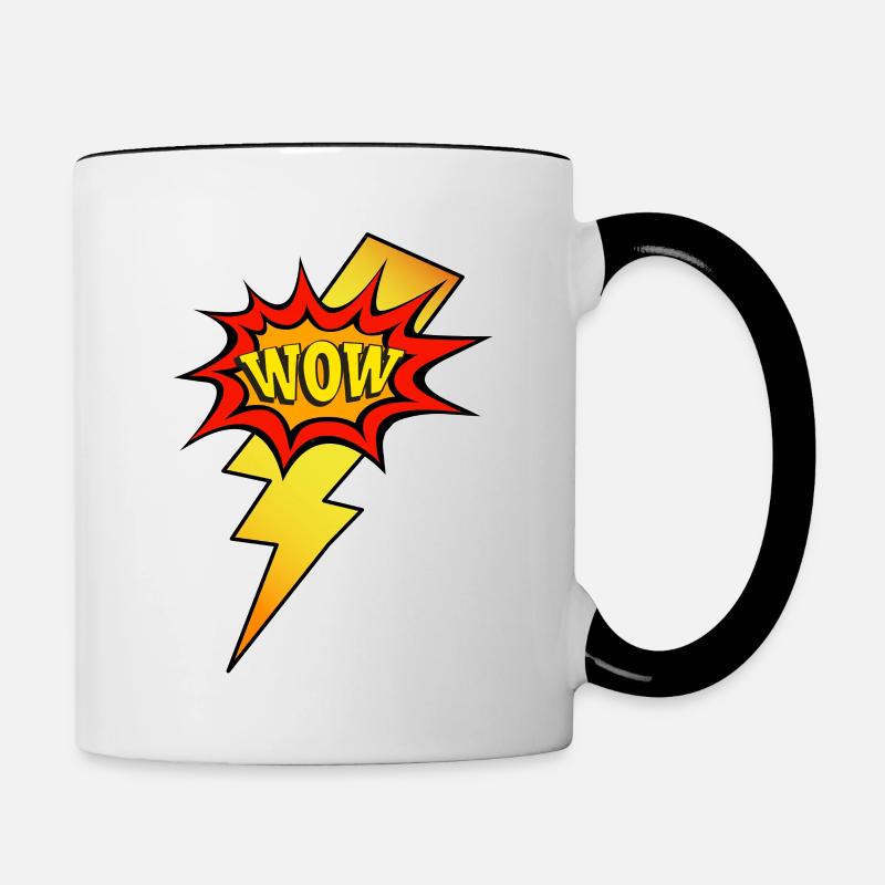 Popart Blitz et WOW - Mug contrasté - blanc/noir