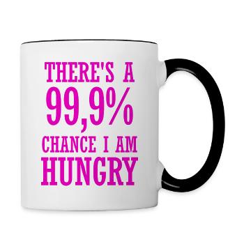 Always hungry women shirt 2019 gift girlfriend - Contrasting Mug - white/black - Right