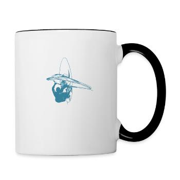 Windsurf - Tasse zweifarbig - Weiß/Schwarz - Rechts