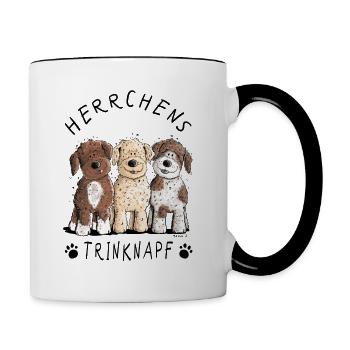 Lagotto Romagnolo Herrchens Trinknapf I Tasse - Tasse zweifarbig - Weiß/Schwarz - Rechts