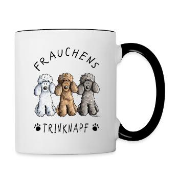 Pudel Frauchens Trinknapf I Hund Tasse - Tasse zweifarbig - Weiß/Schwarz - Rechts