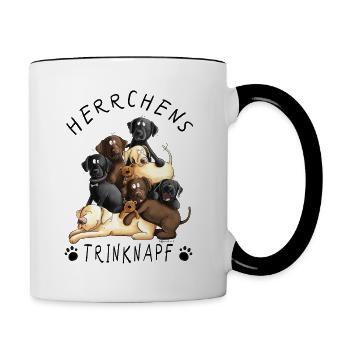 Labrador Retriever Herrchens Trinknapf Hund Tasse - Tasse zweifarbig - Weiß/Schwarz - Rechts