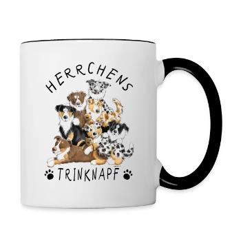 Australian Shepherd HerrchensTrinknapf Hund Tasse - Tasse zweifarbig - Weiß/Schwarz - Rechts