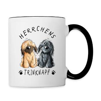 Briard Herrchens Trinknapf Tasse I Hund - Tasse zweifarbig - Weiß/Schwarz - Rechts