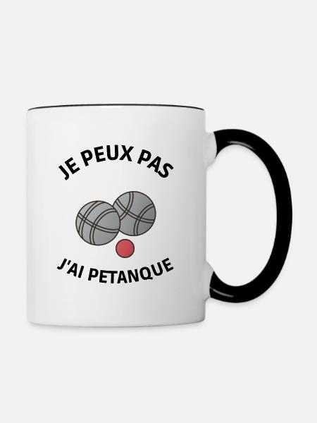J'peux pas j'ai petanque - Mug contrasté - blanc/noir