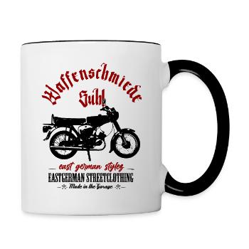 Waffenschmiede Suhl - Simson S51 - IFA - east - Tasse zweifarbig - Weiß/Schwarz - Rechts