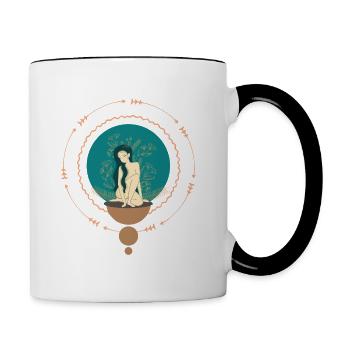 Hovering Goddess - Contrasting Mug - white/black - Right