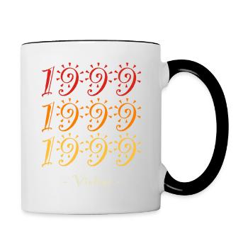 Jahrgang 1999 - Tasse zweifarbig - Weiß/Schwarz - Rechts