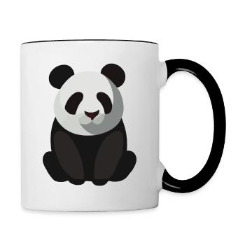 BABY PANDA SITZEND - Tasse zweifarbig - Weiß/Schwarz - Rechts
