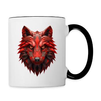 Red Wolf - Contrasting Mug - white/black - Right
