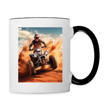 Offroad Quad Madness – Action dans le désert sur 4 roues - Mug contrasté - blanc/noir - Droite