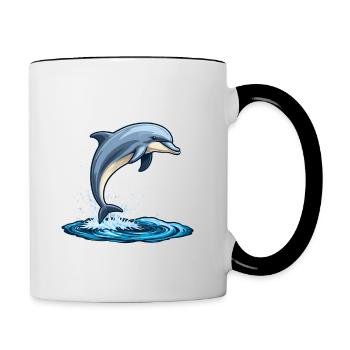 Delfin - Tasse zweifarbig - Weiß/Schwarz - Rechts