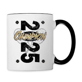 Bezirksliga tennis champion 2025 - Contrasting Mug - white/black - Right