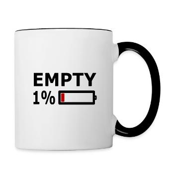 Batterie, Vide, Vide, Batterie - Mug contrasté - blanc/noir - Droite