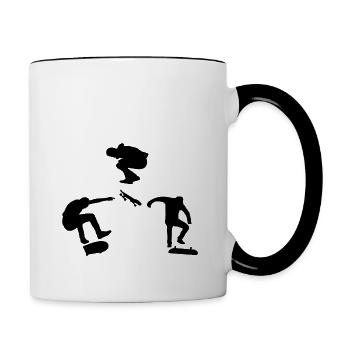 Skateboard tricks - Contrasting Mug - white/black - Right